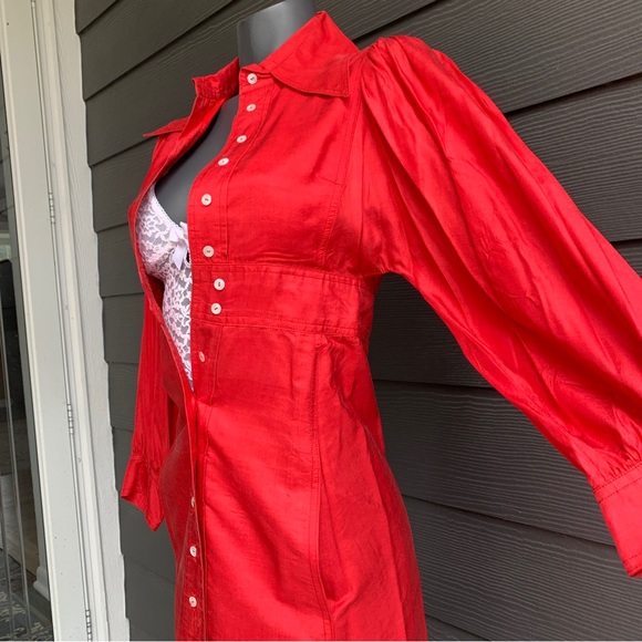 Vintage 1970's John Hayles Silk Jacket / Dress / long Blazer - XS - Picture 11 of 17